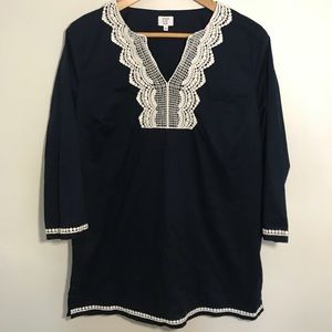 Crown & Ivy Beach Coverup Dark Blue Size Large